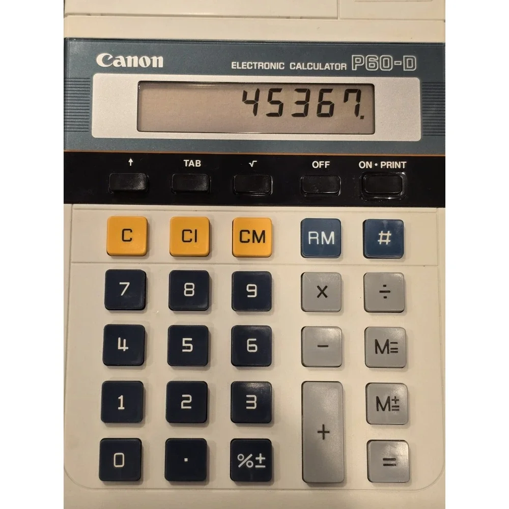 Canon P60-D Vtg‎ Electronic Calculator Adding Machine New Open Box Made in JAPAN
